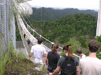 Students in this year's Single Dish Summer School at Arecibo set out across the catwalk