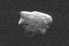 Image of asteroid 1998JM8 taken from data collected by the Arecibo Observatory on August 5, 1999
