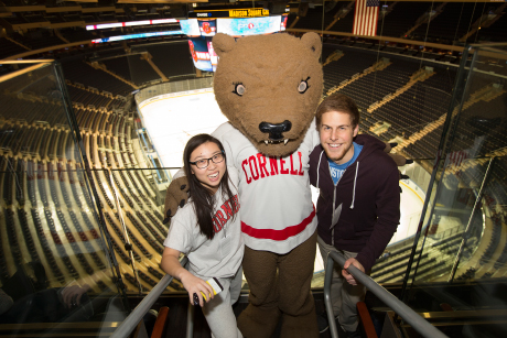 hockey fans with Big Red Bear