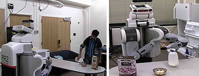 Robot observes a human making cereal