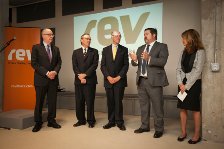 Members of the media and local official