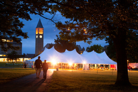 Reunion tent and McGraw Tower