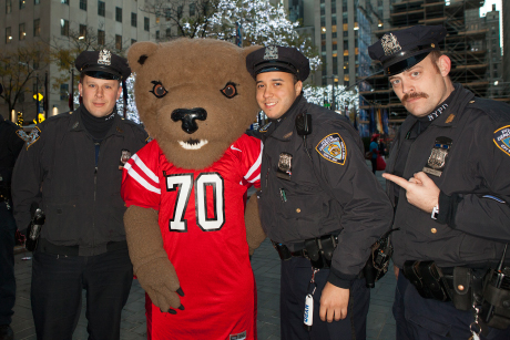 Big Red Bear with NYC police