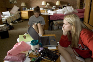 Tulane students on North Campus