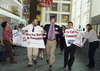 Breaking through the United Way banner