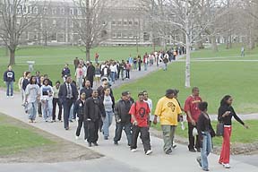 Willard Straight Hall takeover 35th anniversary commemorative march