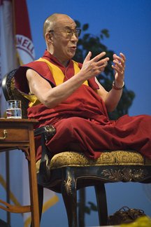 Dalai Lama gestures