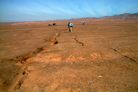 Cracks produced during the 1995 Antofagasta earthquake in northern Chile.