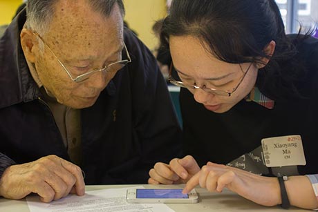 Xiaoyang Ma with senior citizen