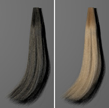 computer-generated image of blond hair