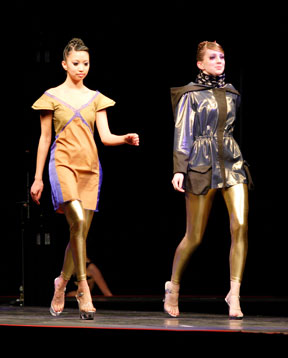 student fashions on runway