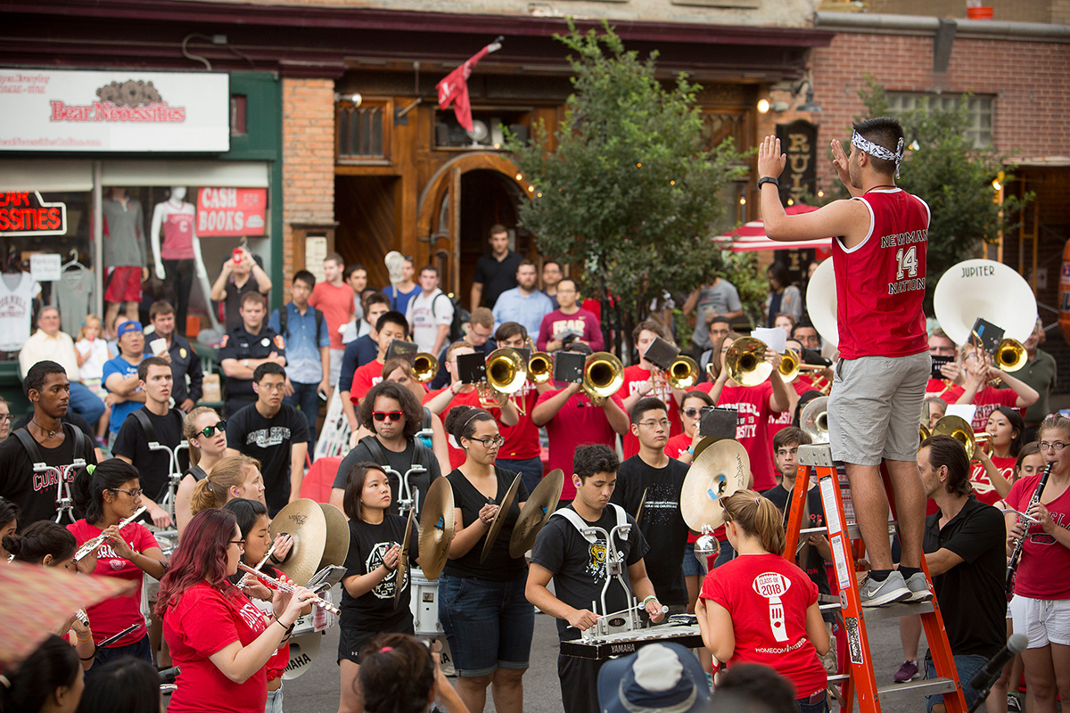 Cornell Marching Band plays