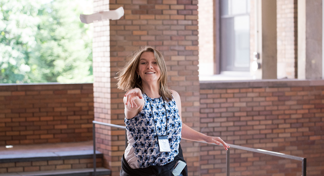 Cate Schick launches a glider