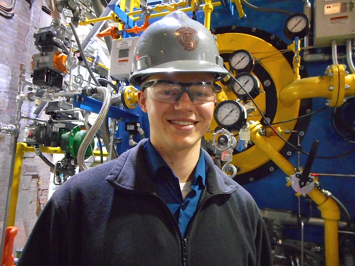 Garrett Quist in water plant