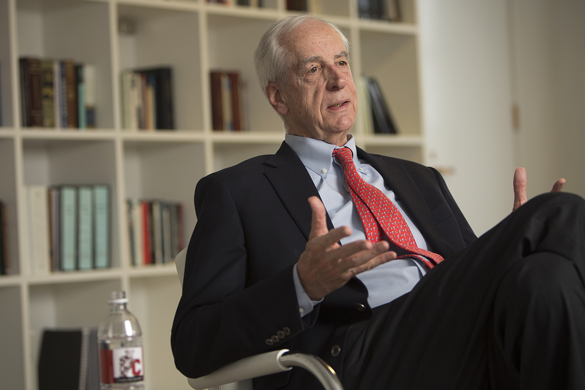 Hunter Rawlings in his office