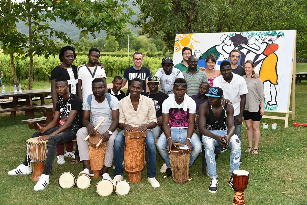 Ariana Kim in Italy with refugees