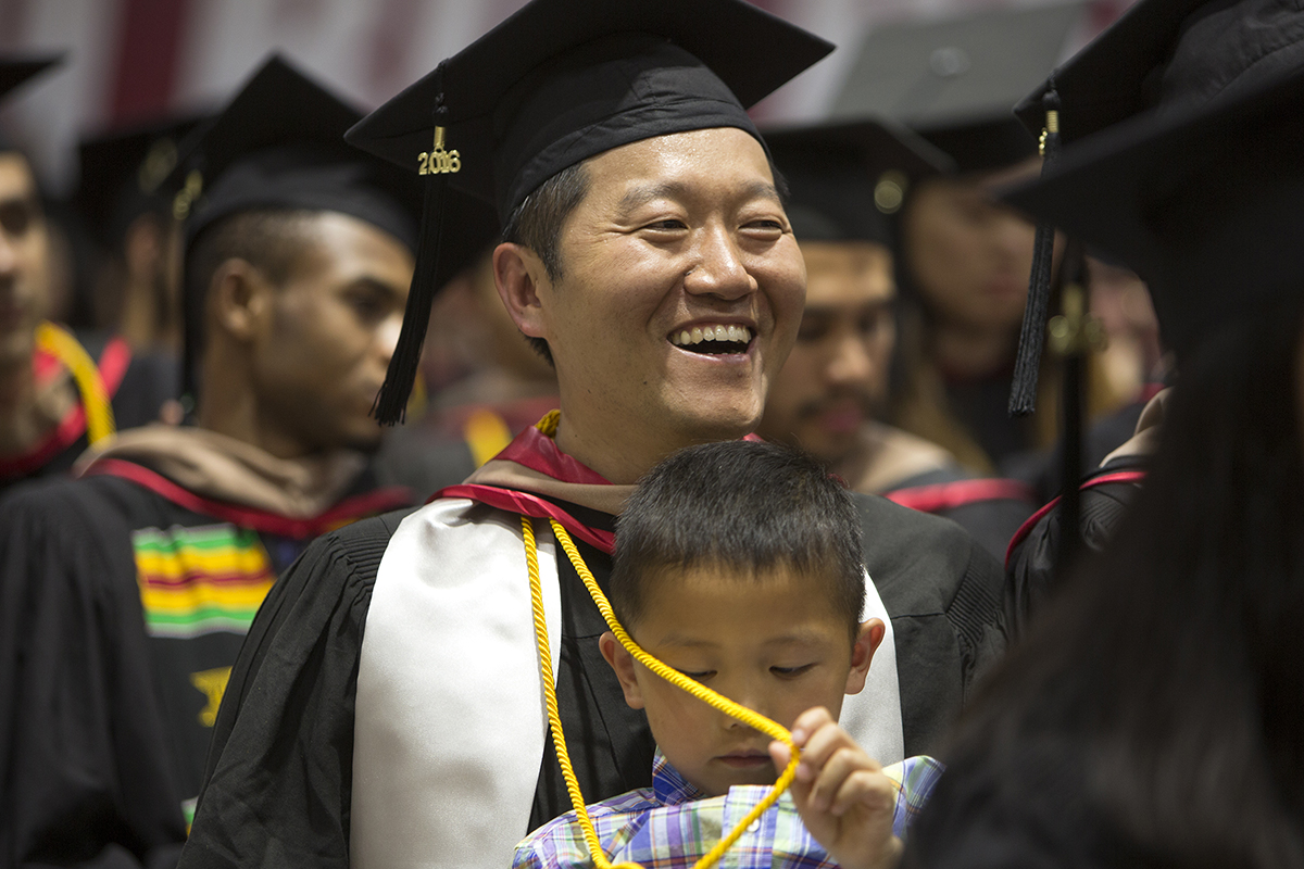 Fan Li at MBA graduation
