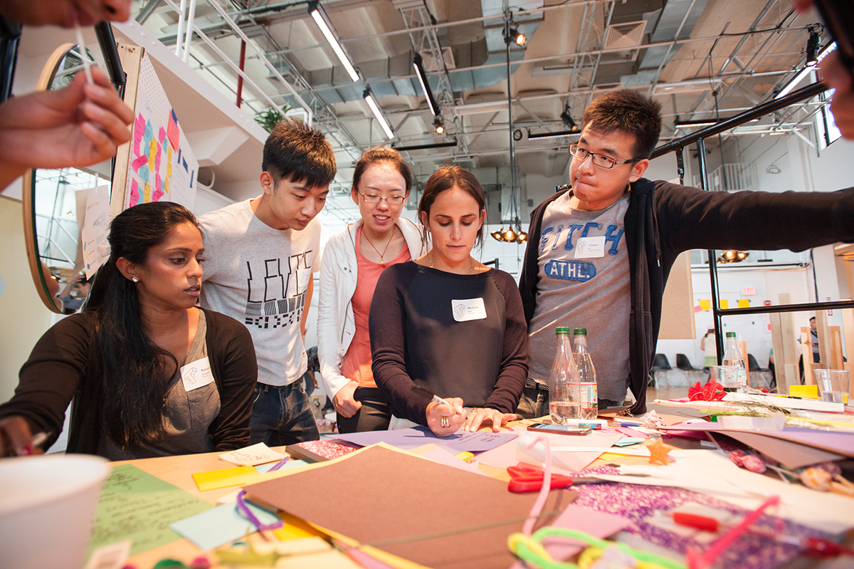 Students working at table