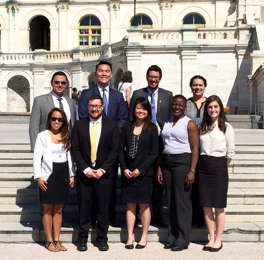 Students on capitol steps