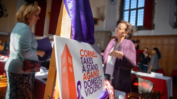 Cornell’s first community gathering to take a stand against domestic violence was held Oct. 19 in Willard Straight Hall