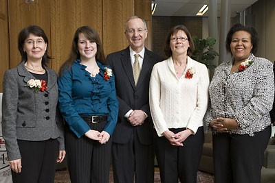 President David Skorton with recipients of the 2009 Cook awards