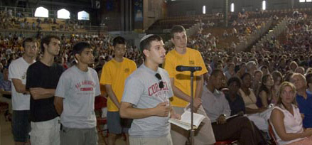 New Student Reading Project faculty-student discussion in Barton Hall