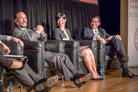 Miguel Ferrer '59, MBA '61; Ingrid Vila-Biaggi '96; and Jose Suarez, MMH '96.