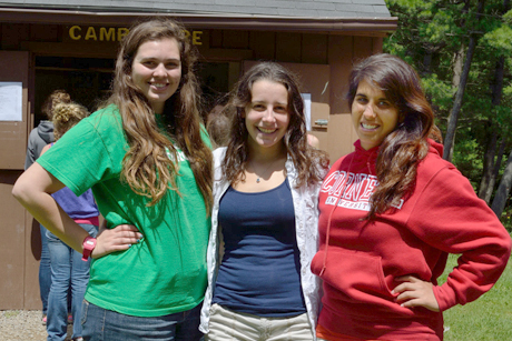 Meredith Moser '15, Natasha Herrick '15 and Leticia Vasquez '15