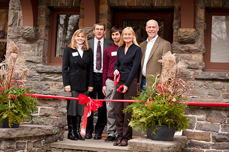 ribbon-cutting at Chesterton House