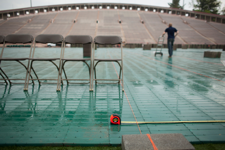 orange string lines and measuring tape