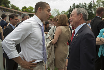 Svante Myrick and Michael Bloomberg
