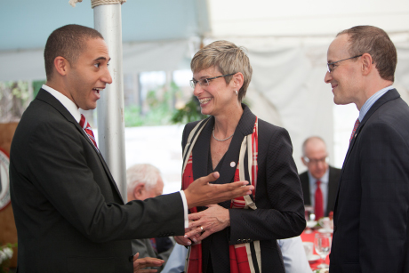 Svante Myrick, Elizabeth Garrett and Joel Malina