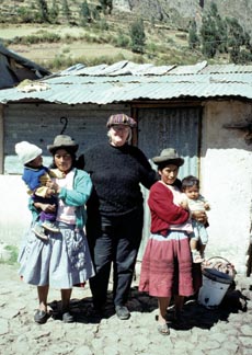 Billie Jean Isbell with villagers