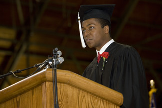 Senior Class President Edvard Adrian Gumbs