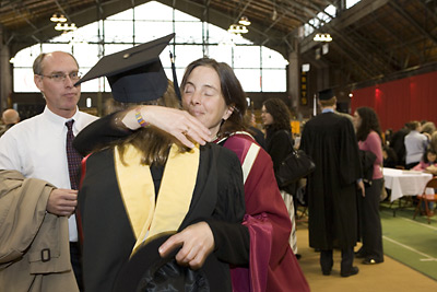 Kathleen Whitlock congratulates Wendy Hoose