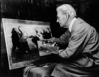 Charles R. Knight at work.