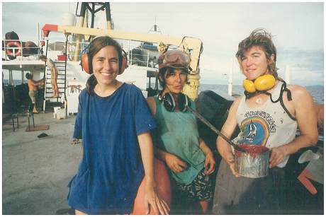 Annie Leonard aboard a Greenpeace ship
