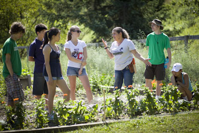 Donna Levy, second from right, works with participants