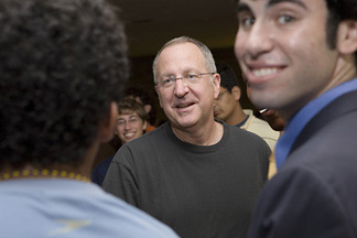 President David Skorton mingles with Donlon Hall residents
