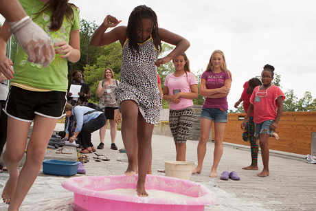 Girls participating in the Smart Clothing, Smart Girls