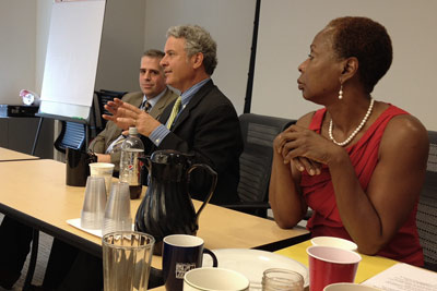 From right, Carol Parker-Duncanson Louis Aronne and David Jus