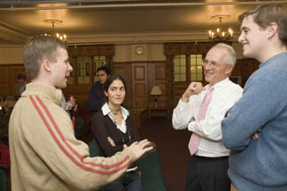 Richard Wesley talks with Cornell Law students