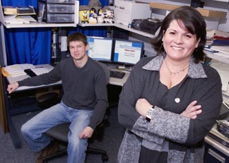Debra Howell, right, and computer specialist Chris VanHorn