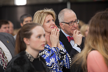 Robin Davisson and David Skorton in the crowd