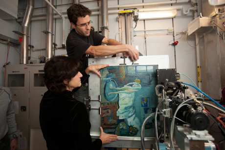 Picasso painting being scanned