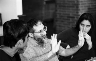 Shawkat Toorawa speaks with students