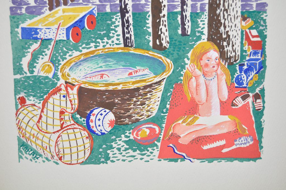 "On the Lawn" painting