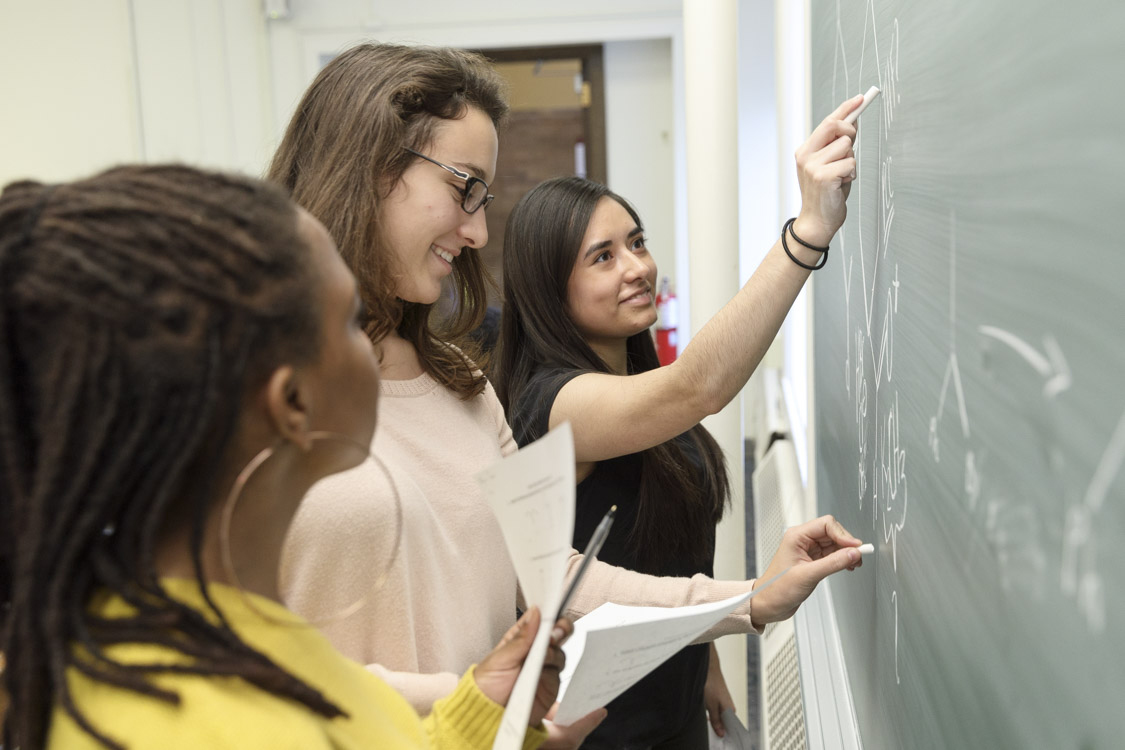Biology scholar at blackboard