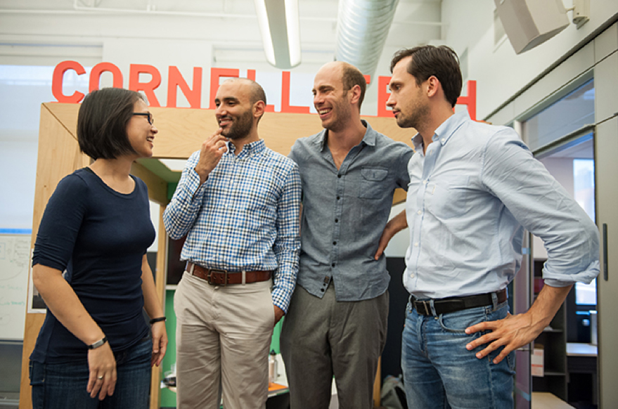 Startup postdocs talking