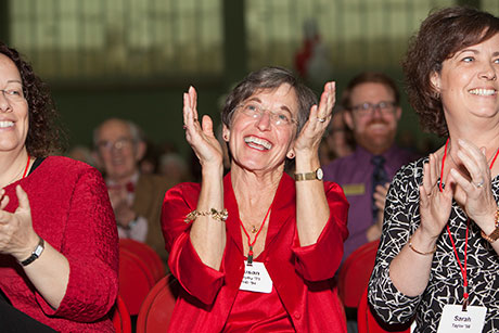 Susan Murphy clapping